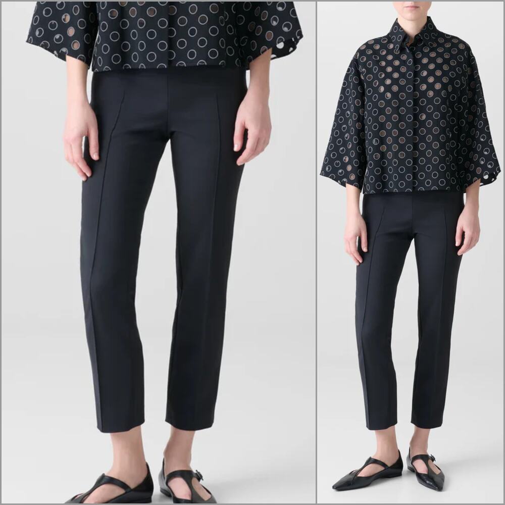 AKRIS Punto Franca Slim Ankle-Length Cotton Techno Stretch Pants size 12